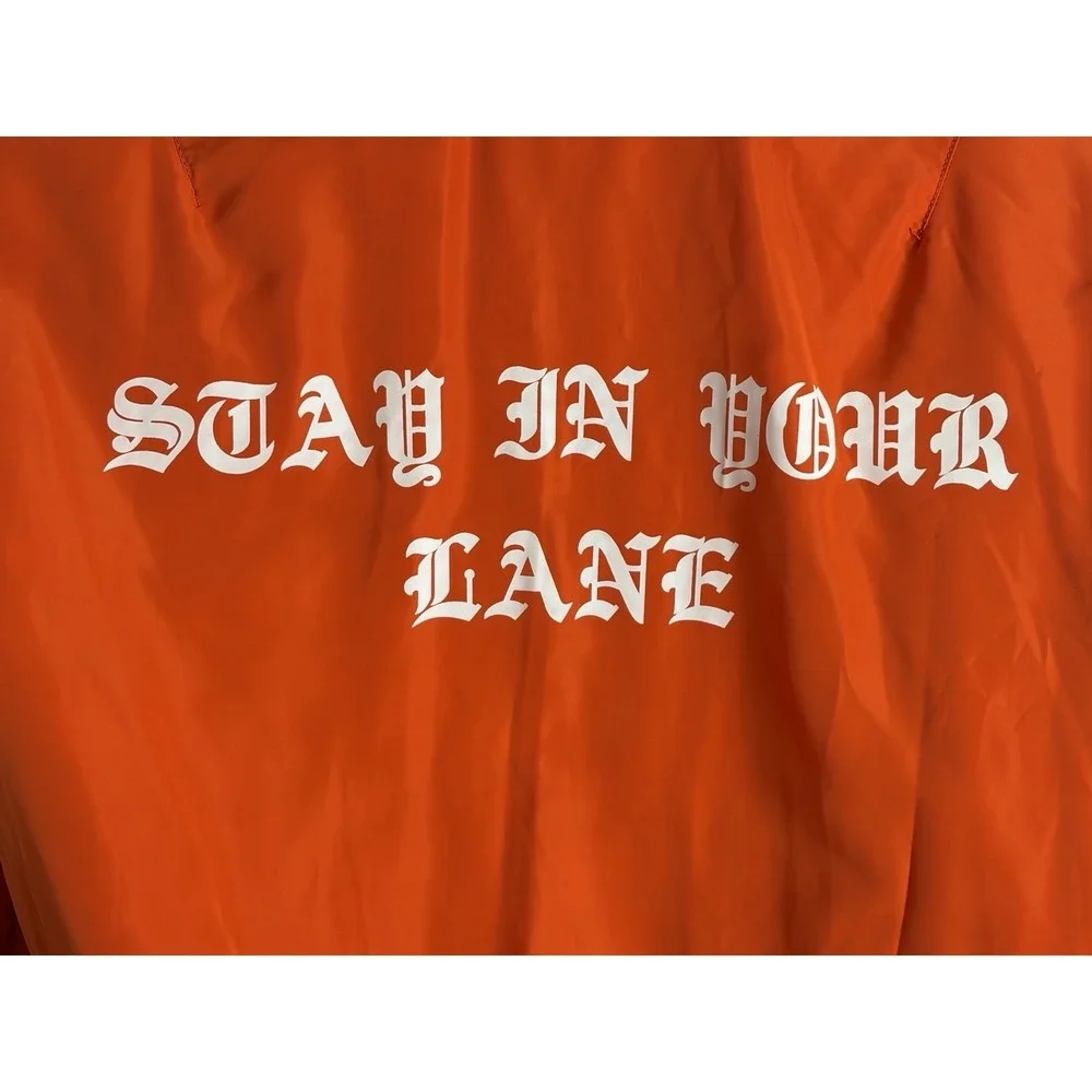 Stampd Men's Black/Orange Graphic Reversible Bomber Jacket $525